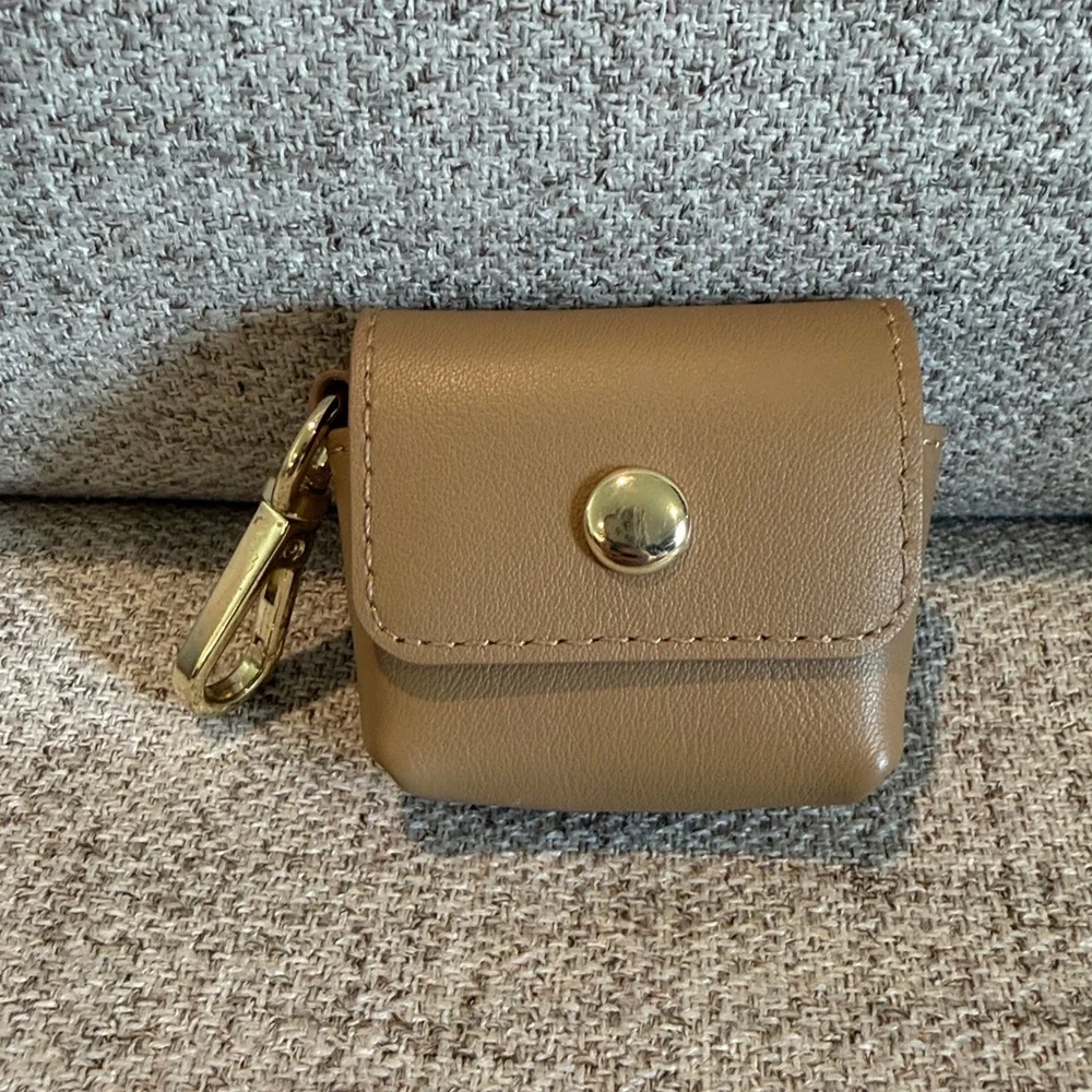 Bandolier Air Pods Clip-On Pouch Tan W Gold Hardware used
